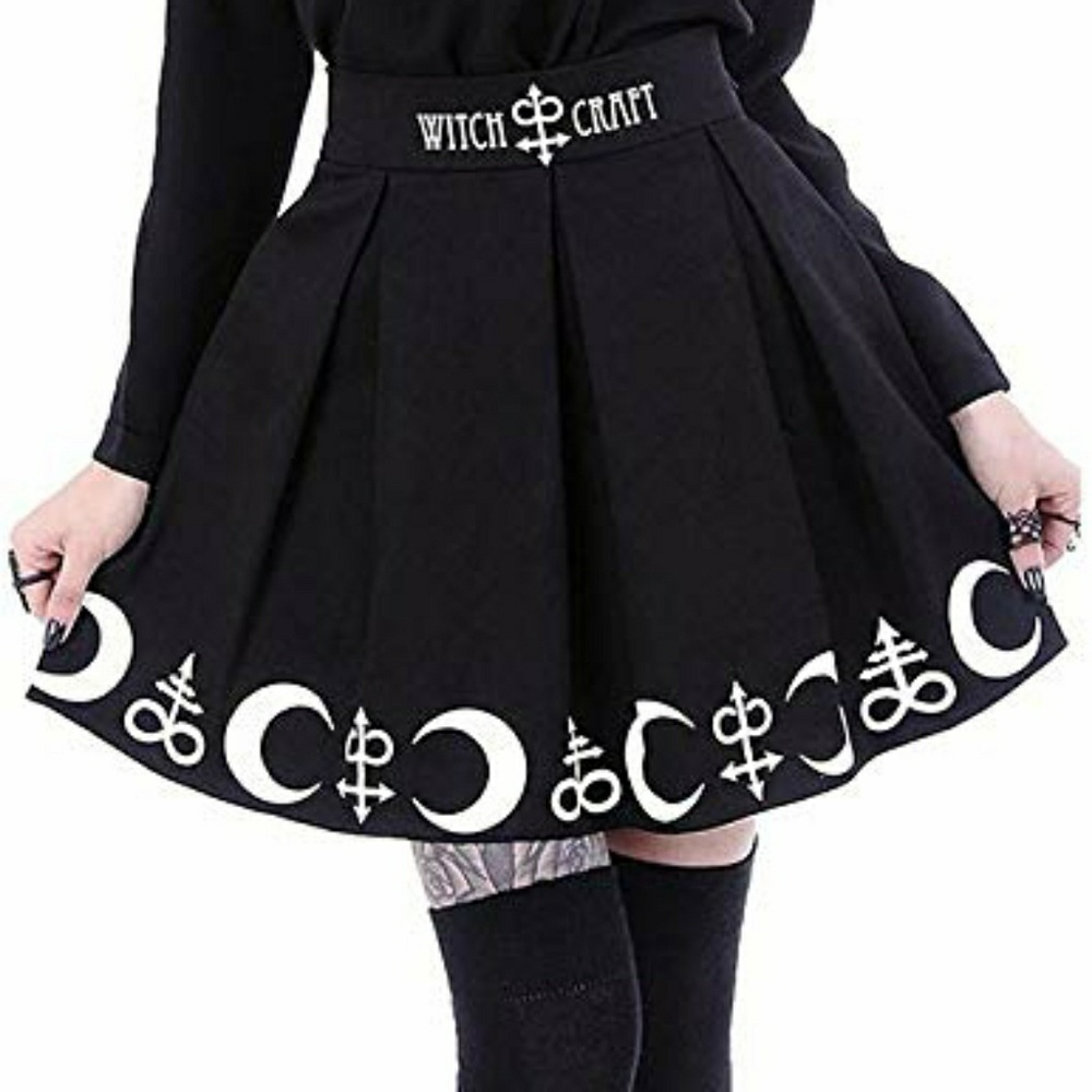 Witchcraft gothic pleated skirt